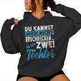 Nicht Erfrcken Papa Mama Ich Habe Zwei 2 Töchter Girls' Kapuzenpullover für Damen