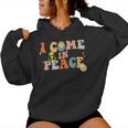 I Come In Peace Im Peace Groovy Matching Couples Women Hoodie