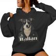 Perro Galgo 100 Estilo Italiano Chic Fashion Fashionista Cuello Sudadera con capucha para mujer