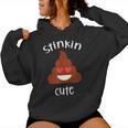 Poop Emoticon Stinkin Cute Valentine's Day Girls Vintage Women Hoodie