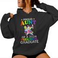 Proud Aunt Of A 2024 Preschool Graduate Unicorn Dab Women Hoodie