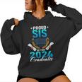 Proud Sister Of Two 2024 Graduates Twin Family Graduation Women Hoodie