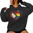 Rainbow Heart Lgbtq Doctor Nurse Medical Pride Month Squad Women Hoodie