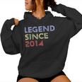 Retro 10 Years Old Vintage Legend Since 2014 10Th Birthday Women Hoodie