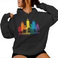 Retro Cincinnati Skyline Rainbow Lgbt Lesbian Gay Pride Women Hoodie