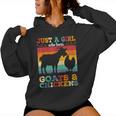 Retro Vintage Just A Girl Who Loves Chickens & Goats Farmer Women Hoodie