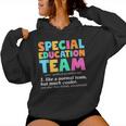 Special Education Team Definition Retro Ed Team Crew Teacher Women Hoodie