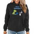 Split Happens Dino Trex T-Rex Bowling Bowler Fun Women Hoodie