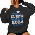 Super Proud Little Sister Of 2024 Graduate Awesome Family Women Hoodie