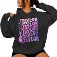 Taylor First Name I Love Taylor Girl Groovy 80'S Vintage Women Hoodie