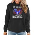 Us Air Force Proud Grandma With American Flag Veteran Women Hoodie