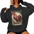 Vintage Gockel Elegant Rooster Bird Chicken Farmer Rooster Women Hoodie