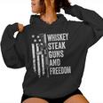 Whiskey Steak Guns And Freedom Usa Bbq Gun On Back Women Hoodie