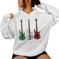 Bass Guitar Italian Flag Bassist Musician Italy Women Hoodie