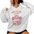 Big Sister Of Twins Baby Announcement Twin Girls Baby Reveal Women Hoodie