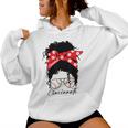 Cincinnati Messy Bun Baseball Fan Souvenir I Love Cincinnati Women Hoodie