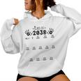 Class Of 2038 Grow With Me Pre-K To 12Th Grade Handprint Women Hoodie