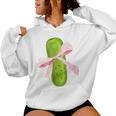 Coquette Bows With Pickle Cute Coquette Girl Pickle Lover Women Hoodie