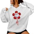 Cute Flower Atlanta Retro Baseball Lover Game Day Women Hoodie