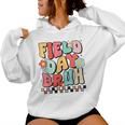 Field Day Bruh Groovy Saying Field Day 2024 Teacher Women Hoodie