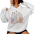 Grandma Flowers Groovy Retro Hippie Wildflower Mother's Day Women Hoodie