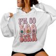 I'm So Egg-Stra Cute Bunny Egg Hunt Retro Groovy Easter Day Women Hoodie