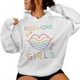 Kiss More Girls Lgbt Cute Lesbian Lips Pride Month Women Hoodie