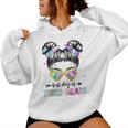 Last Day Of Third Grade Girls Messy Bun Last Day Graduation Women Hoodie