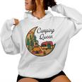 Mond Camping Queen Grafik Damen Outfit Für Camper Mama Kapuzenpullover für Damen