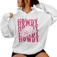 Pink Howdy Cowboy Rodeo Hat For Retro Cowgirl Women Hoodie