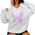 Purple Butterfly Fibro Warrior Awareness Word Cloud Spoonie Women Hoodie