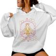 Queen Bumble Bee Geometric Rainbow Silhouette Honeycomb Women Hoodie