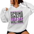 Spring Sun And Fun Quote For Teacher Field Day Pink Women Hoodie
