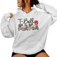 T Ball Mom Leopard Mother's Day Mama Ball Sport Player Women Hoodie