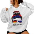 Thailand Deutschland Flagge Thai Deutsch Messy Bun Kapuzenpullover für Damen