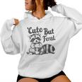 Vintage Cute But Feral Raccoon Lover Presents Raccoon Women Hoodie