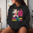 10 Years Old Unicorn Dabbing 10Th Birthday Girl Party Women Hoodie Gifts for Her