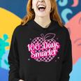100 Days Smarter Pink Teacher Girls 100 Days Of School Women Hoodie Gifts for Her