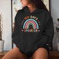 100Th Day Of School Teacher 100 Days Smarter Rainbow Groovy Women Hoodie Gifts for Her