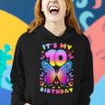 10Th Birthday Girl 10 Years Butterfly Number 10 Women Hoodie Gifts for Her