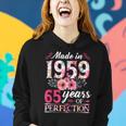 65 Year Old Made In 1959 Floral Flower 65Th Birthday Womens Women Hoodie Gifts for Her