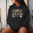 Abcd First Grade Rocks Back To School 1St Grade Teacher Women Hoodie Gifts for Her
