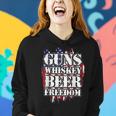 American Flag Guns Whiskey Beer Freedom Women Hoodie Gifts for Her