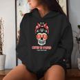 Anti Valentines Day Cupid Is Stupid Skull Messy Bun Women Women Hoodie Gifts for Her