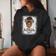 April Girls Afro Messy Bun Bleached Black Birthday Women Hoodie Gifts for Her