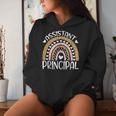 Assistant Principal Back To School First Day Rainbow Leopard Women Hoodie Gifts for Her