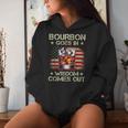 Bourbon Goes In Wisdom Comes Out Whiskey Usa Flag Vintage Women Hoodie Gifts for Her