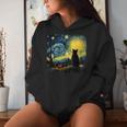 Cat Starry Night Van Gogh Cat For Cat Lover Cat Mom Cat Dad Women Hoodie Gifts for Her
