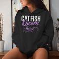 Catfish Queen Catfishing Angler Noodler Fischer Mama Papa Kapuzenpullover für Damen Geschenke für Sie