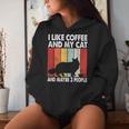 I Like Coffee And My Cat Maybe 3 People Vintage Maine Coon Women Hoodie Gifts for Her